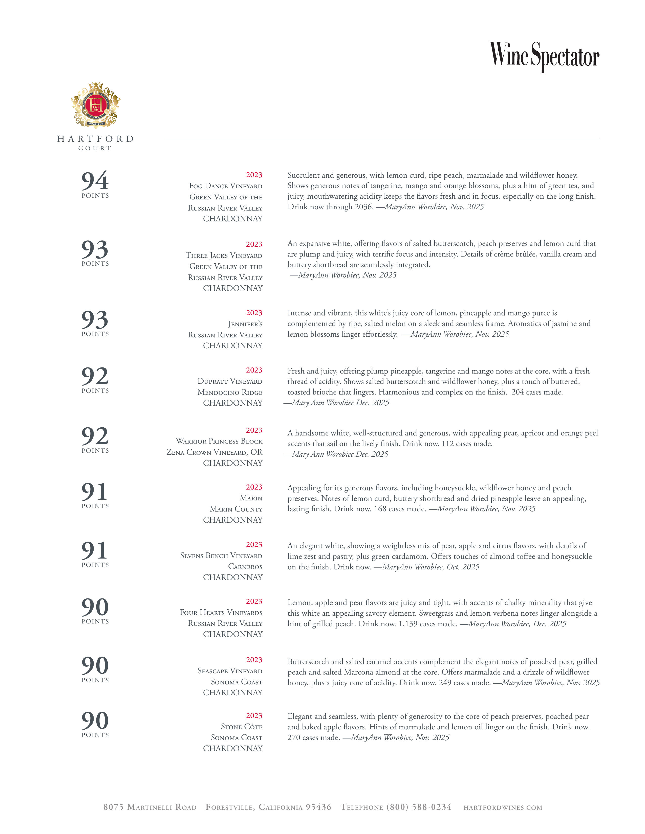 Acclaim for Wine Spectator