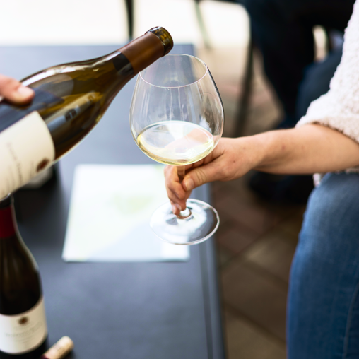 Pouring a glass of Hartford Chardonnay