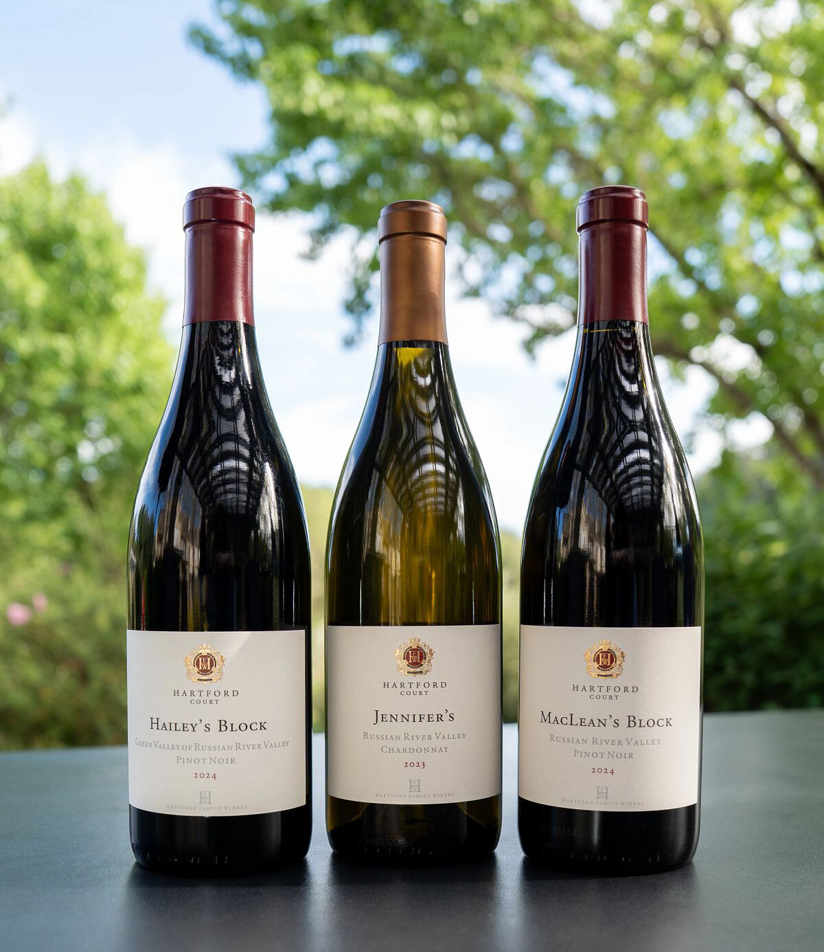 A lineup of Hartford wines