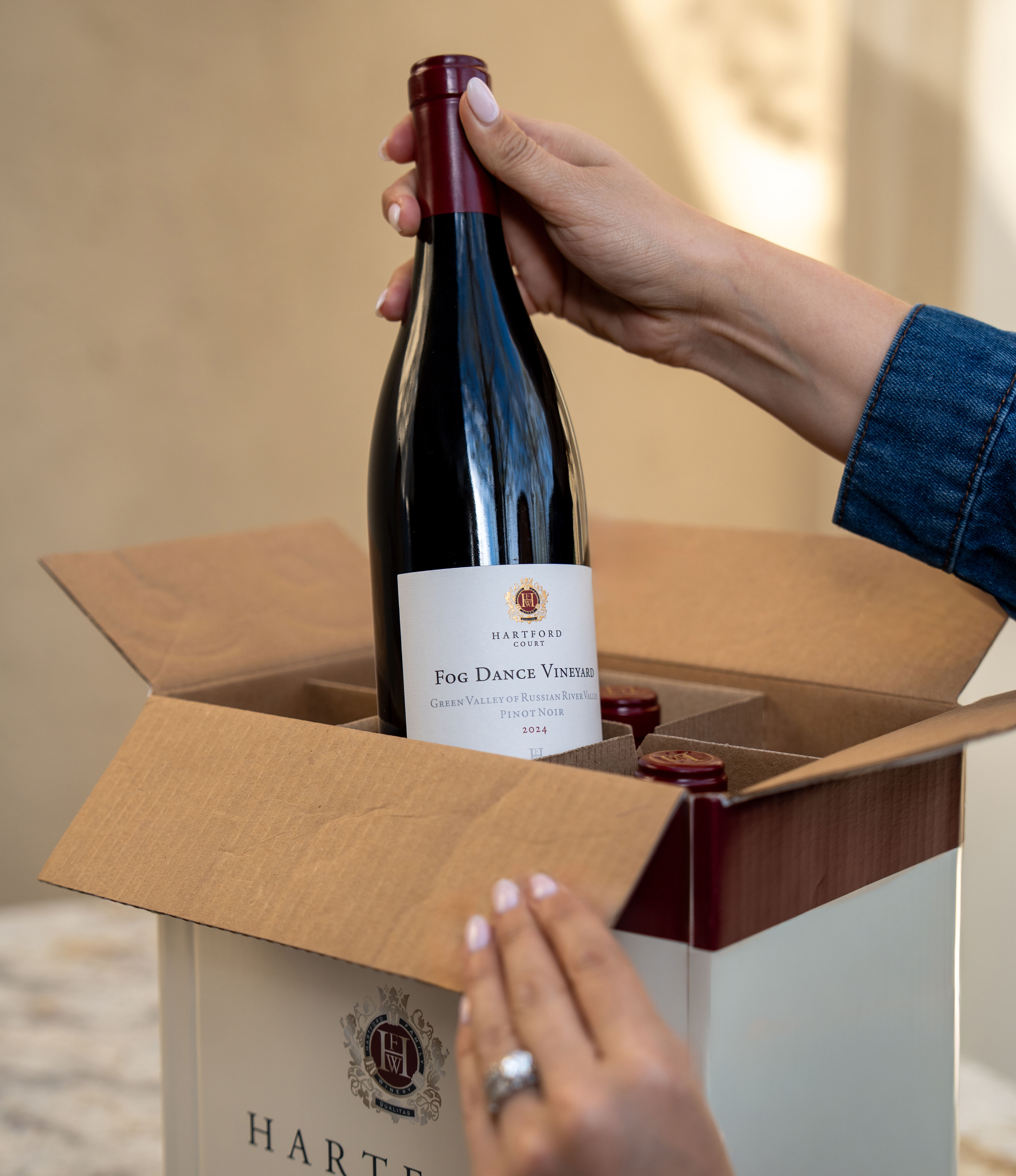 Opening a shipment of Hartford wines